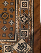 Dolce & Gabbana Brown Geometric Pocket Square Foulard Scarf