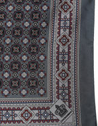 Dolce & Gabbana Gray Geometric Pocket Square Foulard Scarf