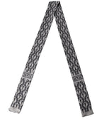 Dolce & Gabbana Gray Baroque Silk Fringed Skinny Foulard Scarf