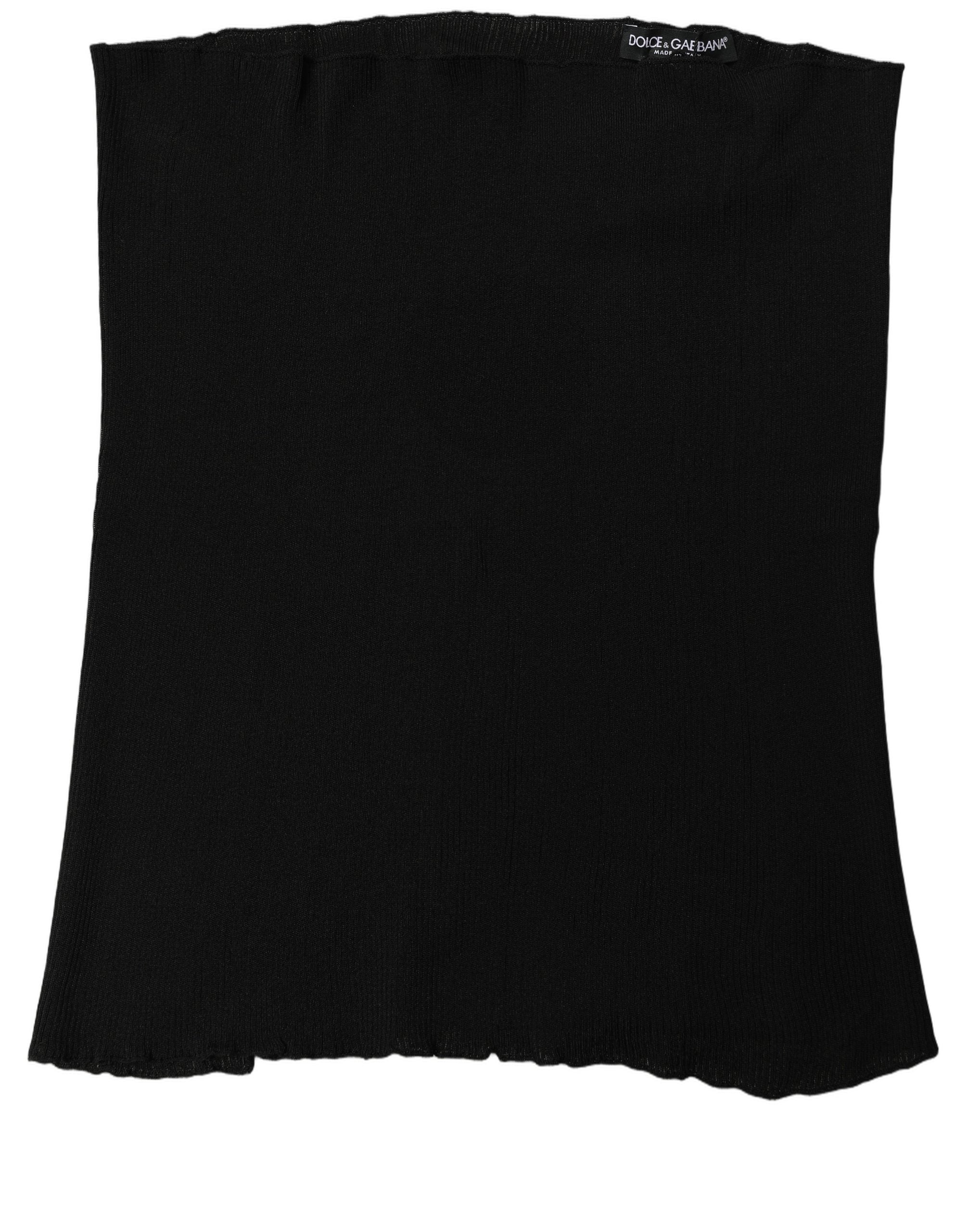 Dolce & Gabbana Men Black Viscose Knitted Neck Warmer Scarf