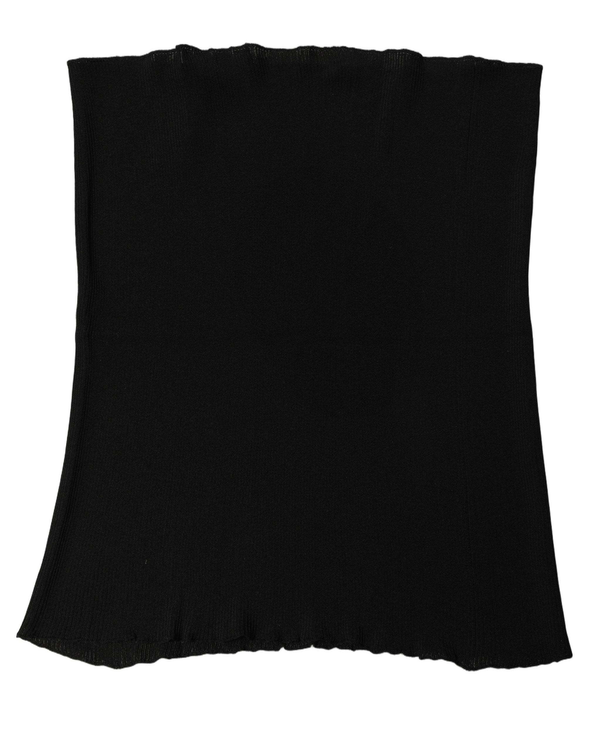 Dolce & Gabbana Men Black Viscose Knitted Neck Warmer Scarf