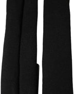 Dolce & Gabbana Men Black Wool Knitted Skinny Foulard Scarf