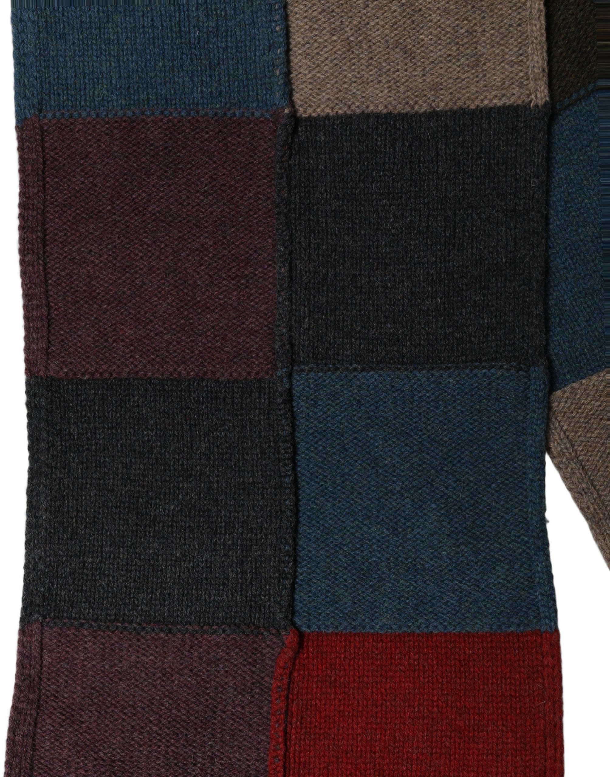 Dolce & Gabbana Multicolor Patchwork Knitted Foulard Scarf