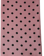 Dolce & Gabbana Pink Polka Dot Silk Fringed Lace Stole Scarf