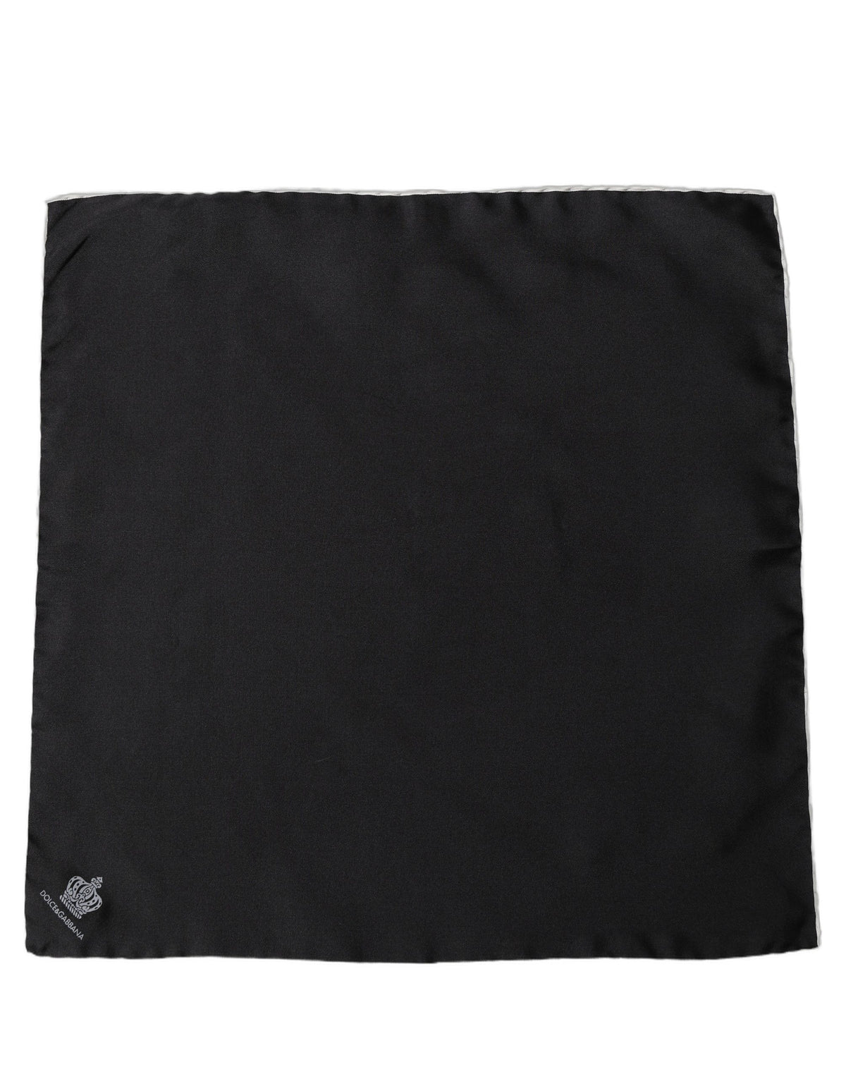 Dolce & Gabbana Men Black Silk Pocket Square Foulard Scarf