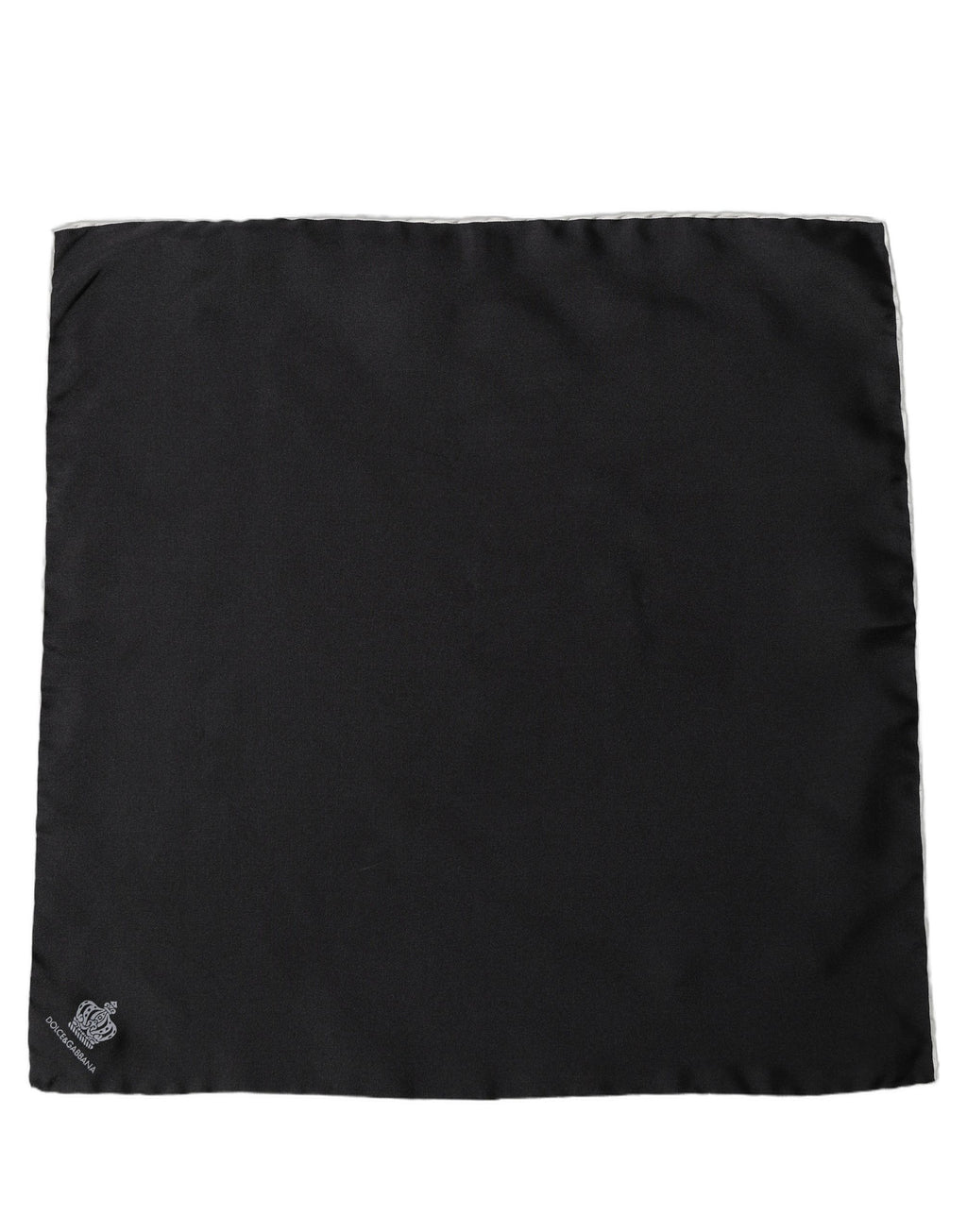 Dolce & Gabbana Men Black Silk Pocket Square Foulard Scarf