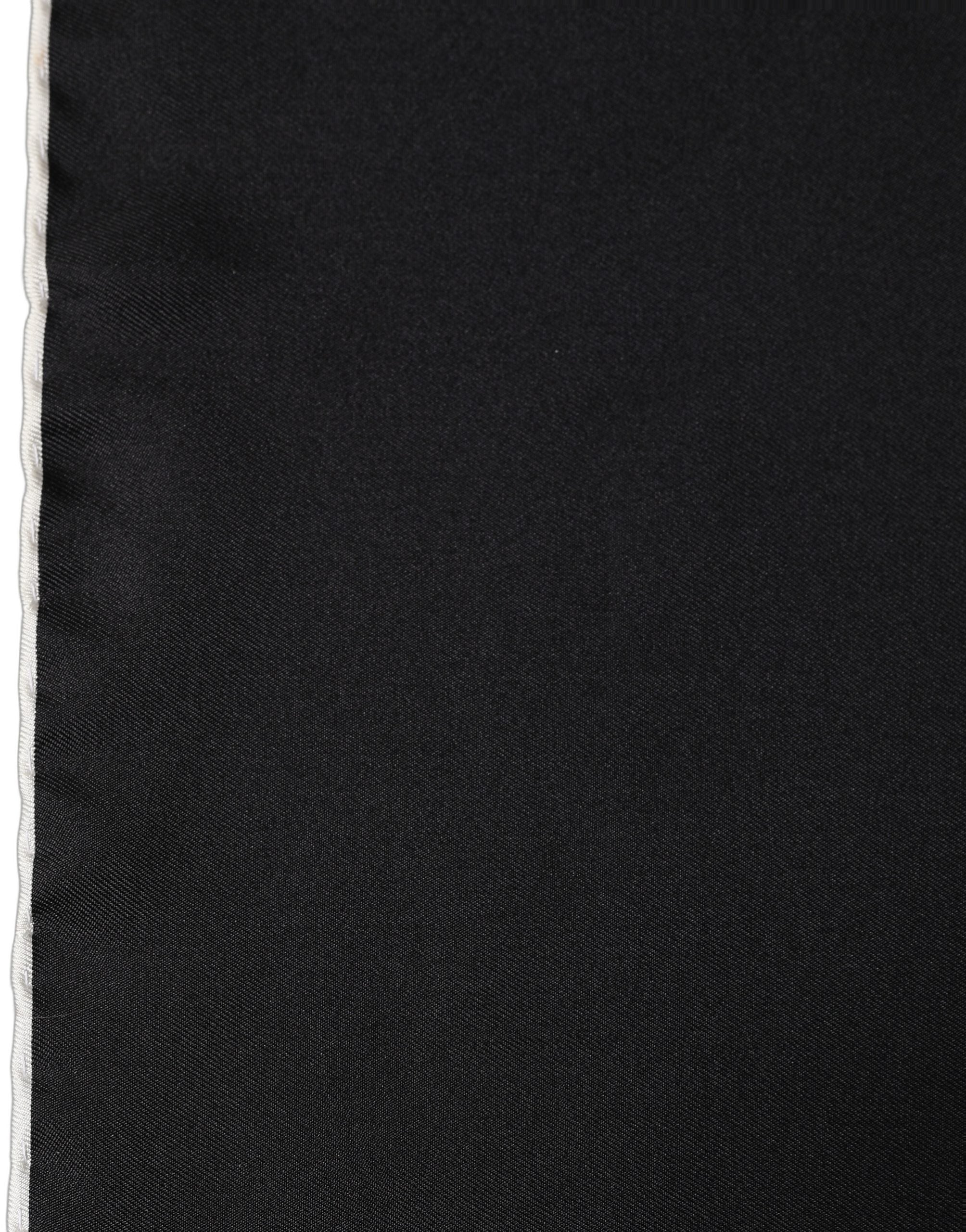 Dolce & Gabbana Men Black Silk Pocket Square Foulard Scarf