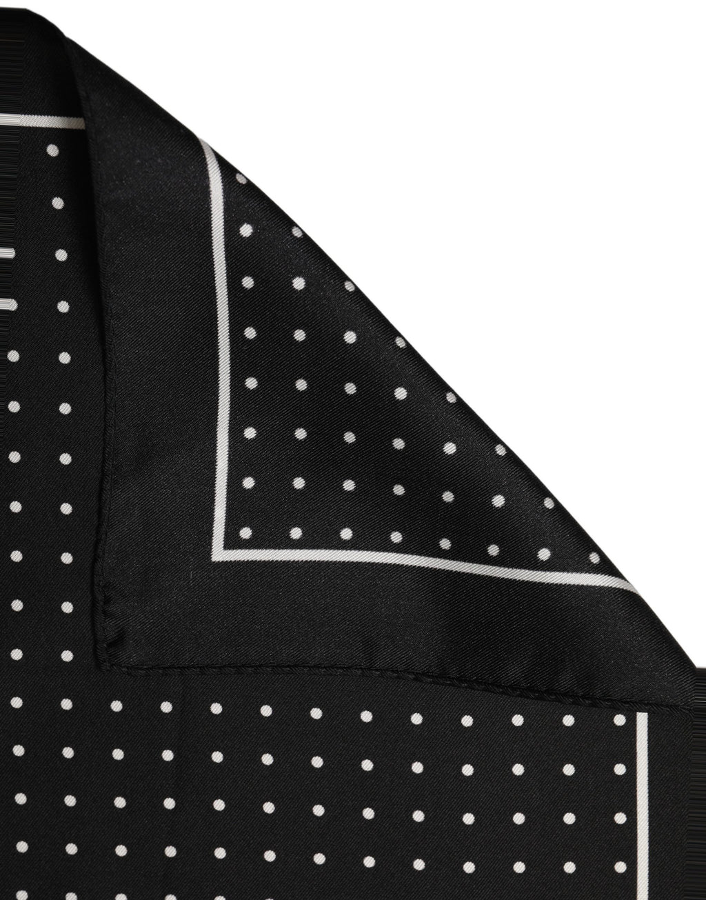 Dolce & Gabbana Black Polka Dot Pocket Square Foulard Scarf
