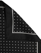 Dolce & Gabbana Black Polka Dot Pocket Square Foulard Scarf