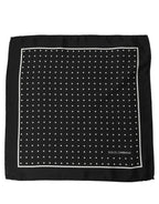 Dolce & Gabbana Black Polka Dot Pocket Square Foulard Scarf
