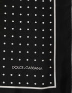 Dolce & Gabbana Black Polka Dot Pocket Square Foulard Scarf
