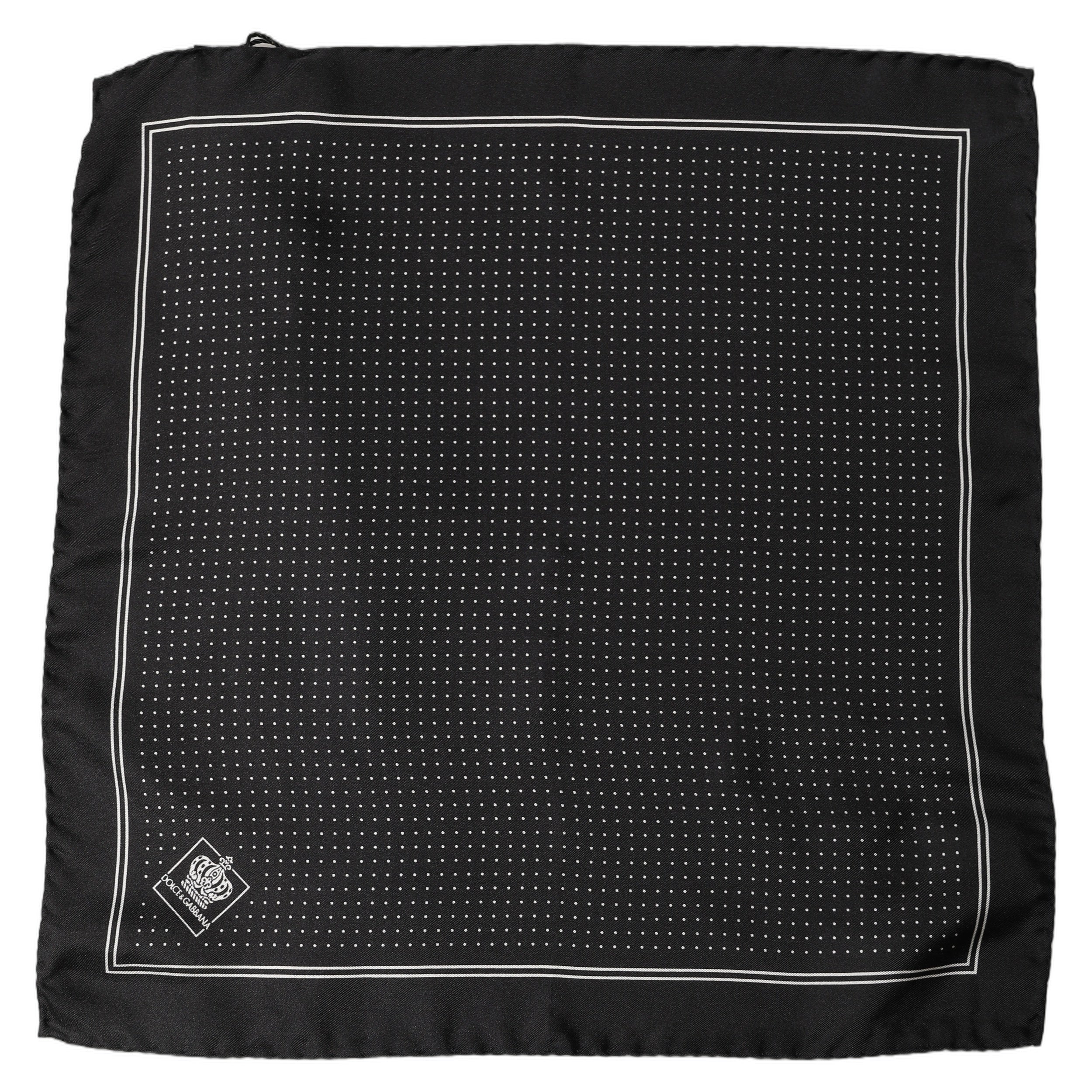 Dolce & Gabbana Black Polka Dot Pocket Square Foulard Scarf