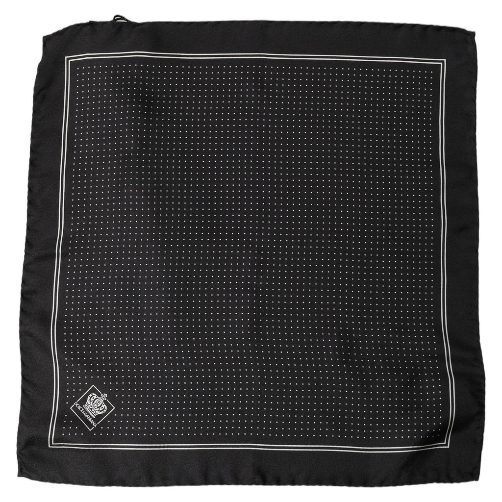 Dolce & Gabbana Black Polka Dot Pocket Square Foulard Scarf