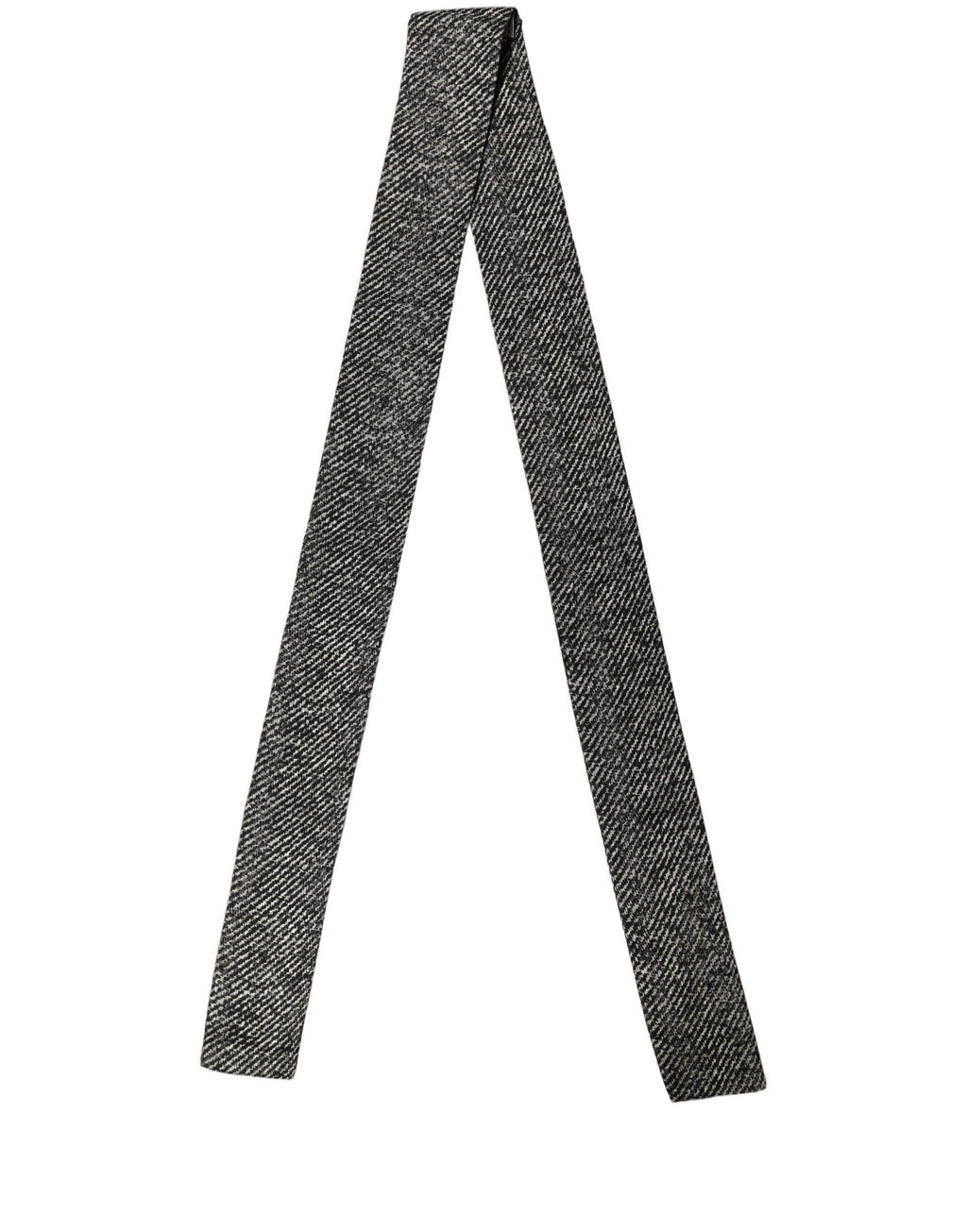 Dolce & Gabbana Black White Herringbone Tweed Shawl Scarf