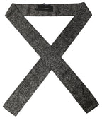 Dolce & Gabbana Black White Herringbone Tweed Shawl Scarf