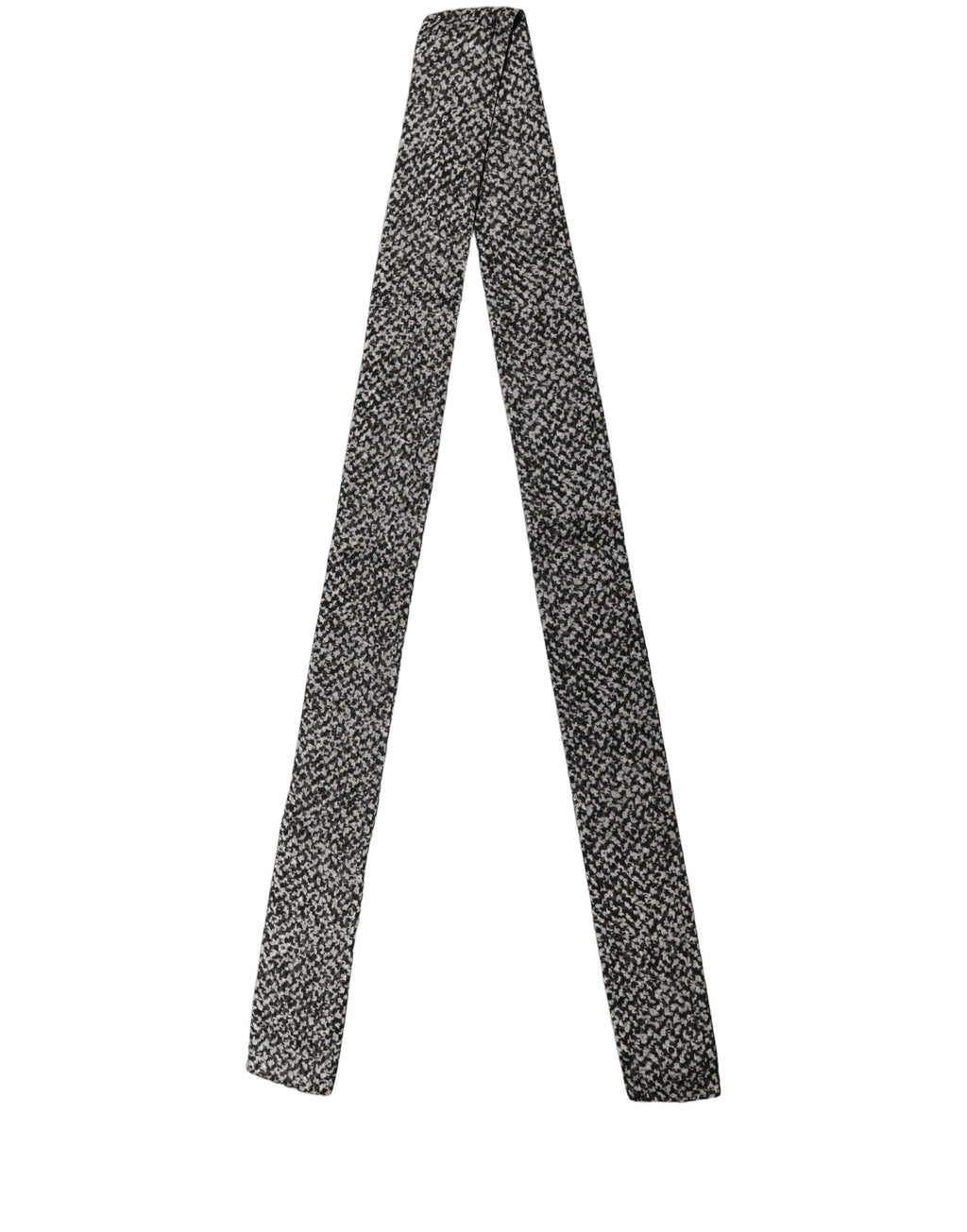 Dolce & Gabbana Black White Herringbone Tweed Shawl Scarf
