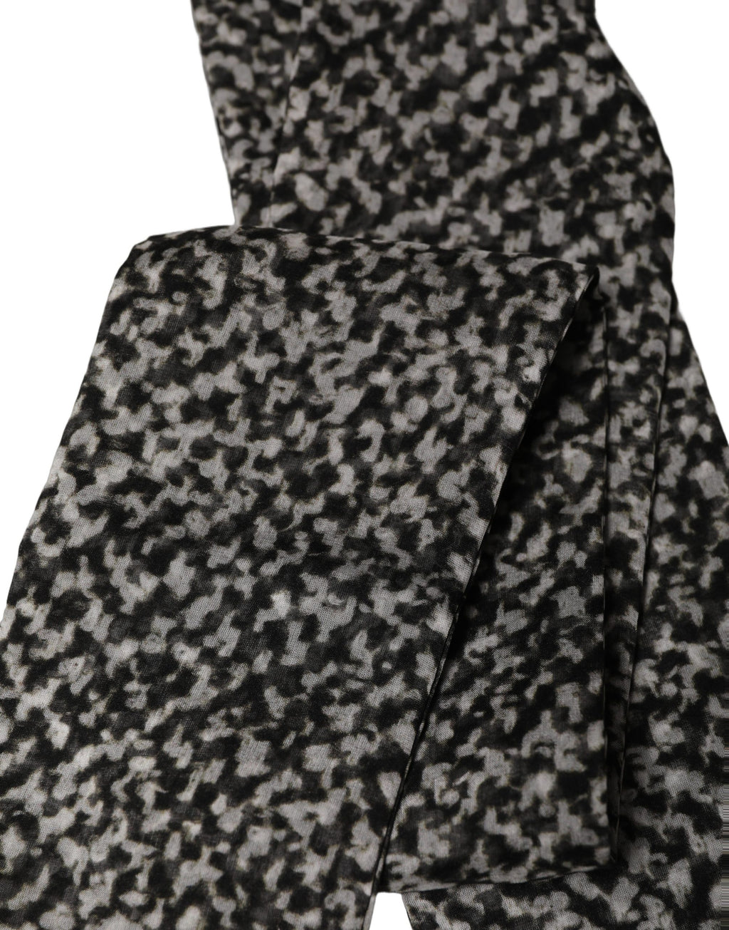 Dolce & Gabbana Black White Herringbone Tweed Shawl Scarf
