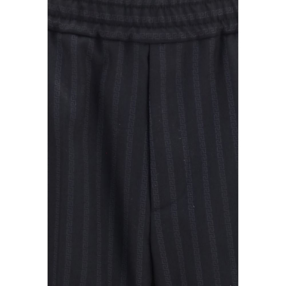 Versace Black Wool Oves Aries Dress Pants