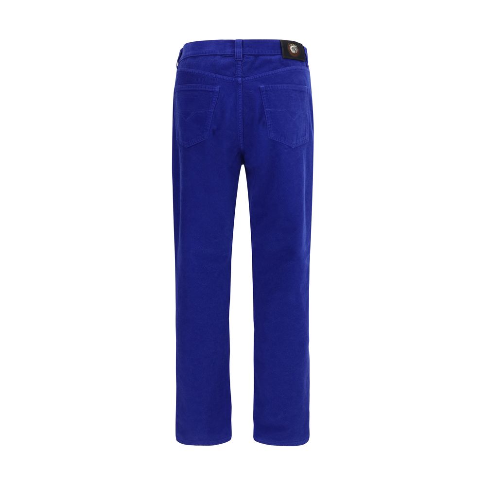 Versace Blue Cotton Straight-Leg Jeans