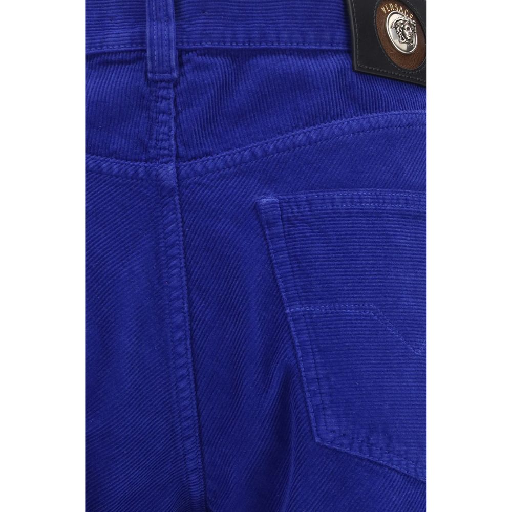 Versace Blue Cotton Straight-Leg Jeans