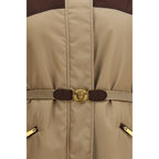 Versace Beige Nylon Full-Length Jacket