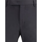 PT Torino Black Wool Oves Aries Casual Pants