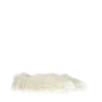 Jil Sander White Fur Slippers