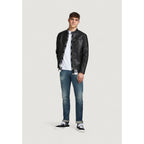 Jack Jones Black Artificial Leather Leather Jacket