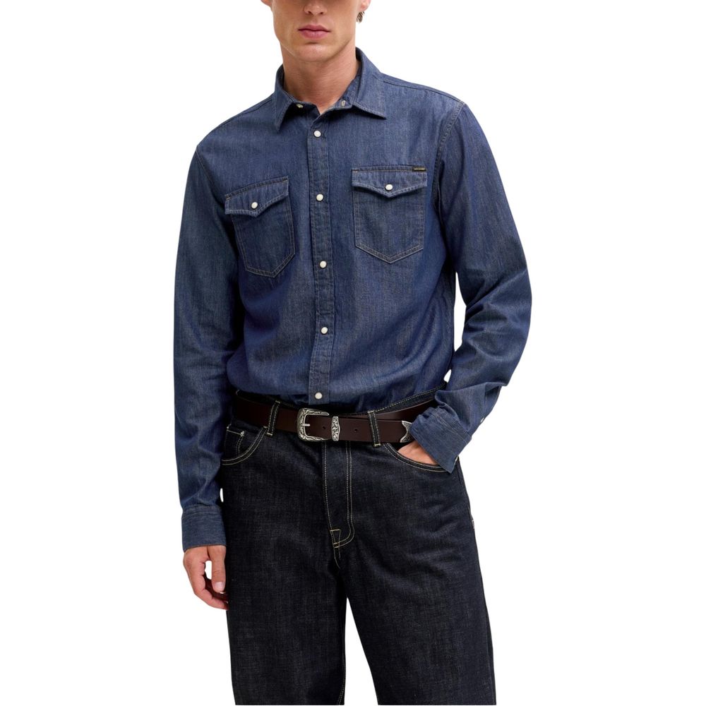 Jack Jones Blue Denim Shirt