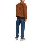 Jack Jones Beige Artificial Leather Full-Length Jacket