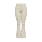 Only Cream Cotton Bootcut Jeans
