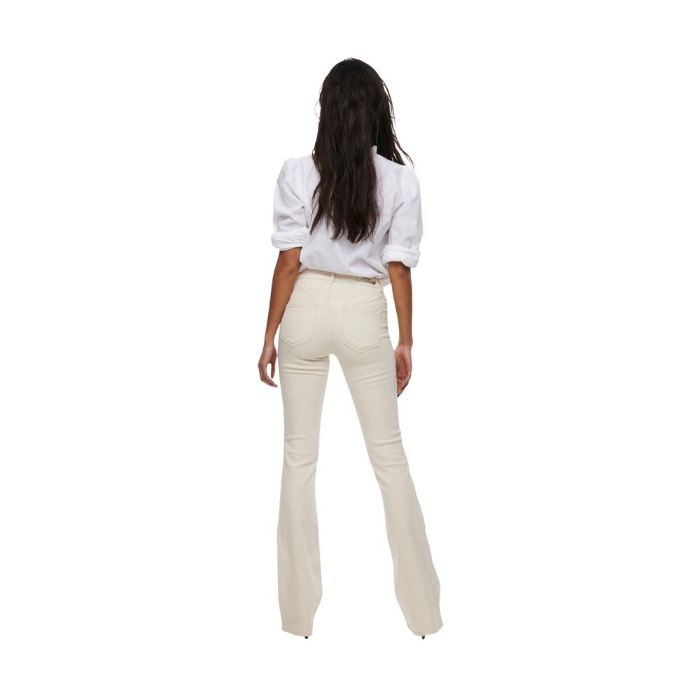 Only Cream Cotton Bootcut Jeans