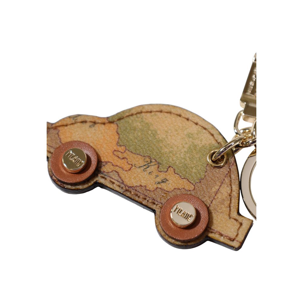Alviero Martini Prima Classe Beige Leather Keychain