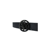 Armani Exchange Black Polyester Thin Belt