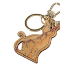 Alviero Martini Prima Classe Beige Leather Keychain