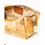 Alviero Martini Prima Classe Beige Cotton Clutch Bag