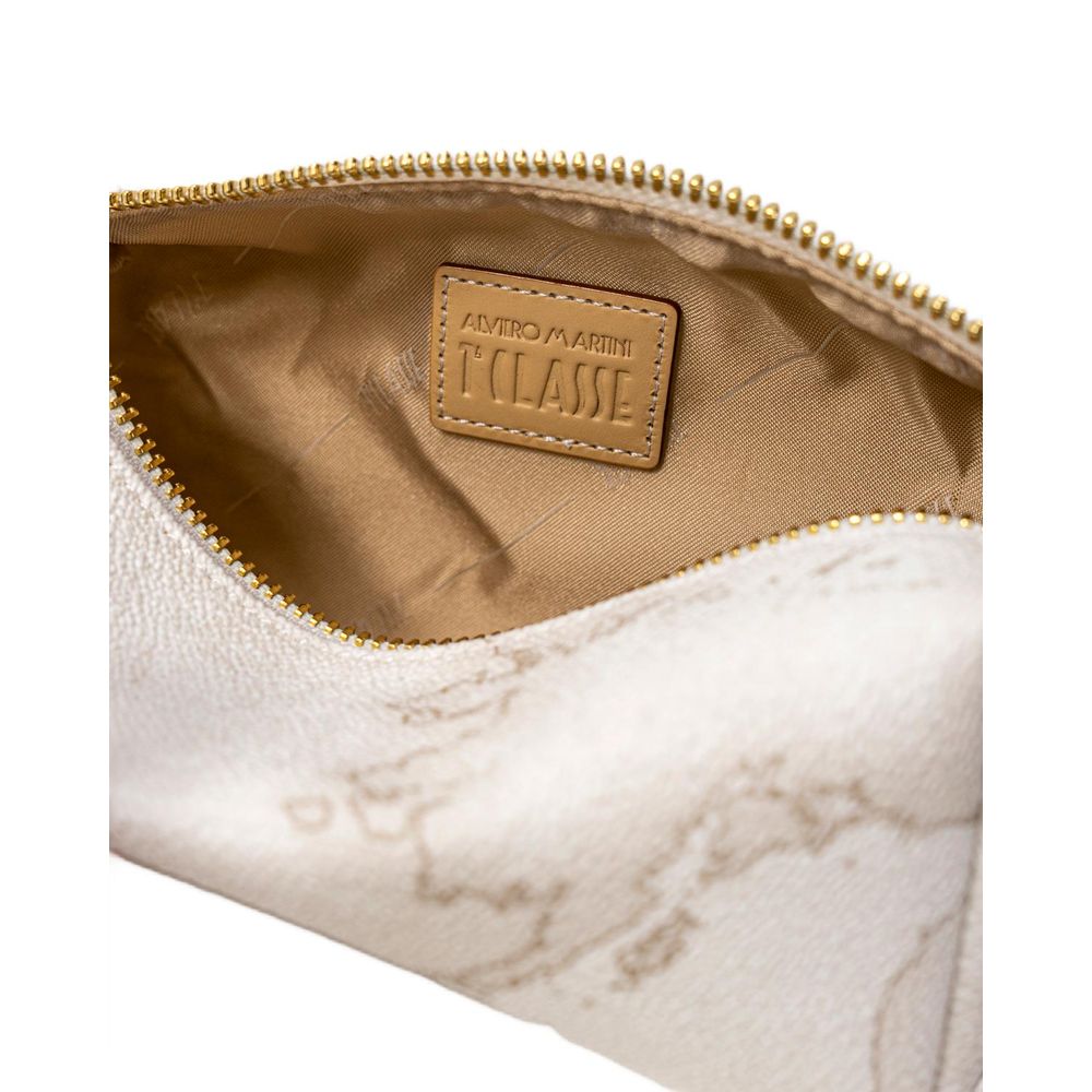 Alviero Martini Prima Classe White Cotton Clutch Bag