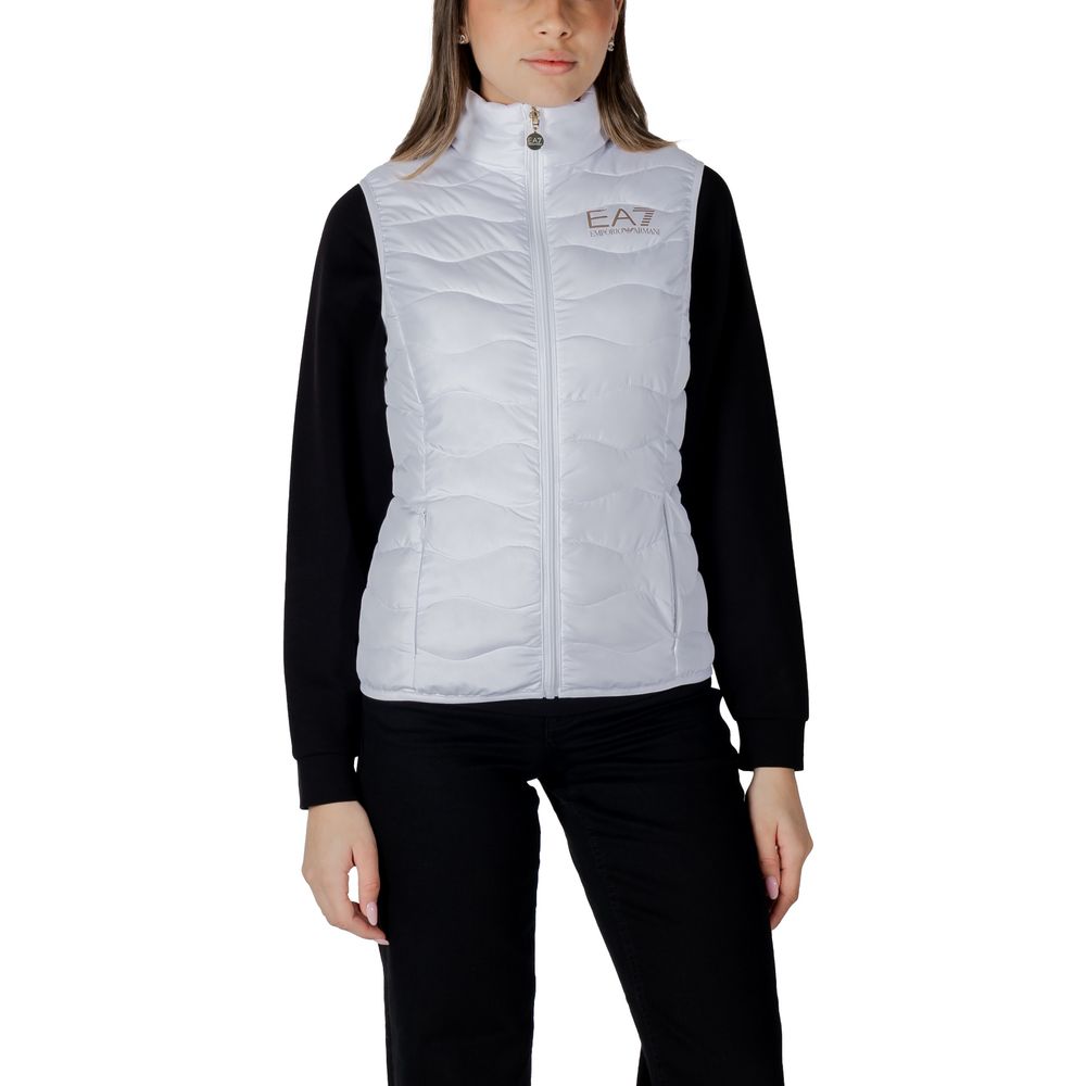 EA7 Emporio Armani White Polyester Sleeveless Jacket