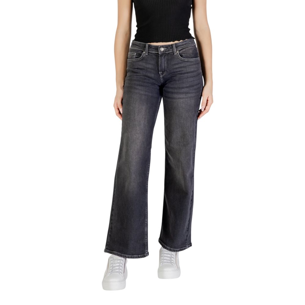 Only Black Cotton Bootcut Jeans