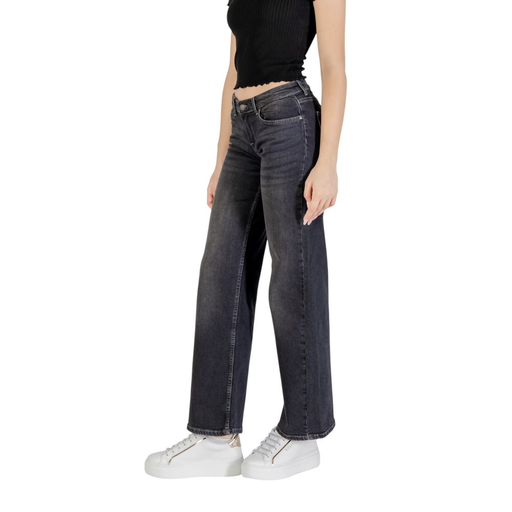 Only Black Cotton Bootcut Jeans