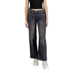 Only Black Cotton Bootcut Jeans
