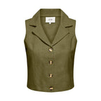 Jacqueline De Yong Green Cotton Waistcoat