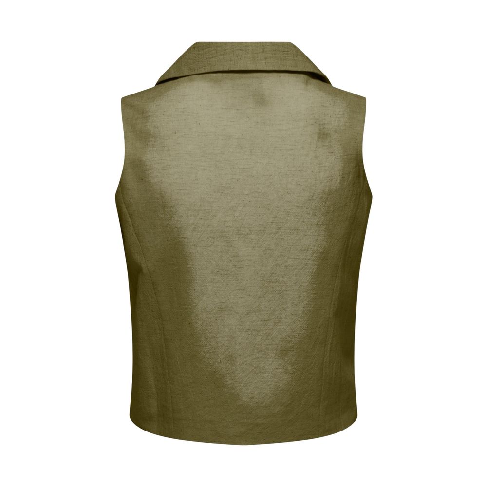 Jacqueline De Yong Green Cotton Waistcoat
