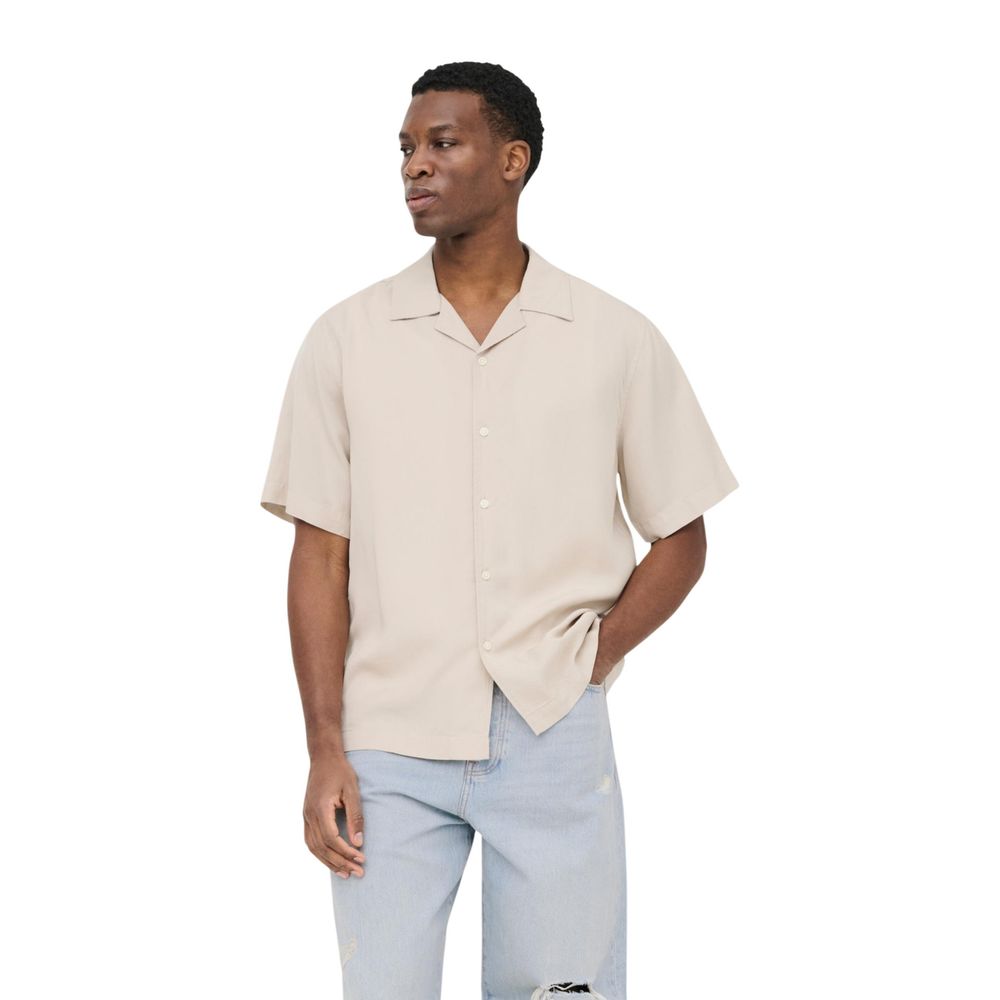 Only & Sons Beige Tencel Shortsleeve Shirt