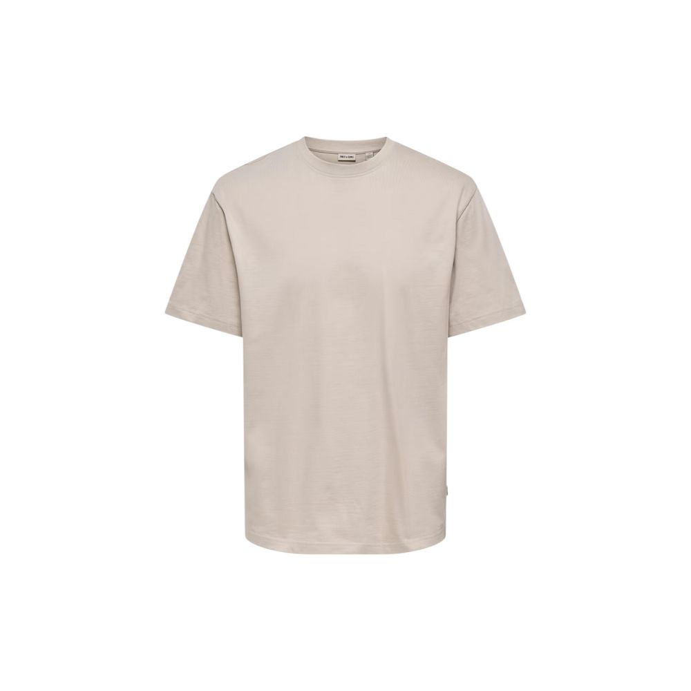 Only & Sons Beige Organic Cotton T-Shirt