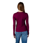 Calvin Klein Jeans Bordeaux Cotton Long Sleeve T-Shirt