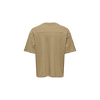 Only & Sons Brown Cotton T-Shirt