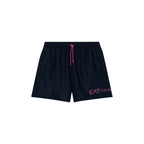 EA7 Emporio Armani Blue Polyester Swim Shorts