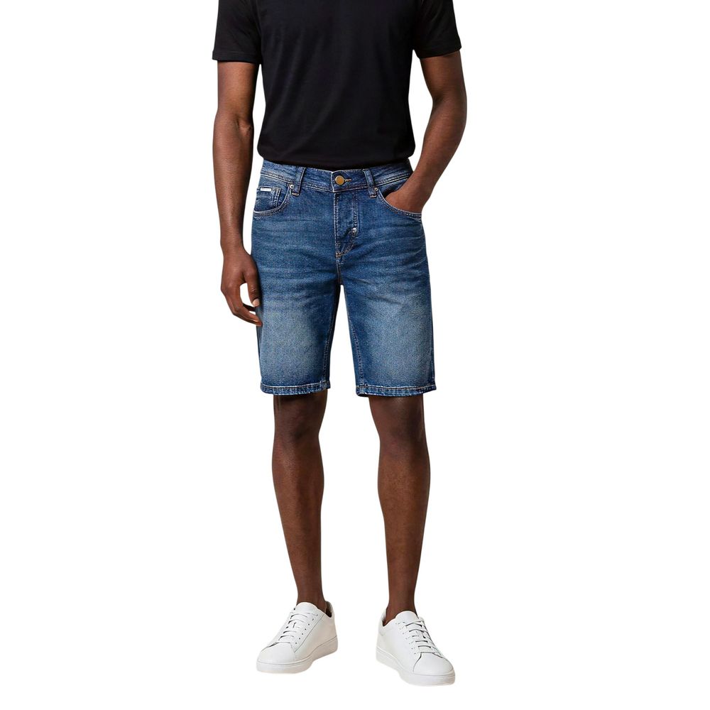 Antony Morato Blue Cotton Bermuda Shorts