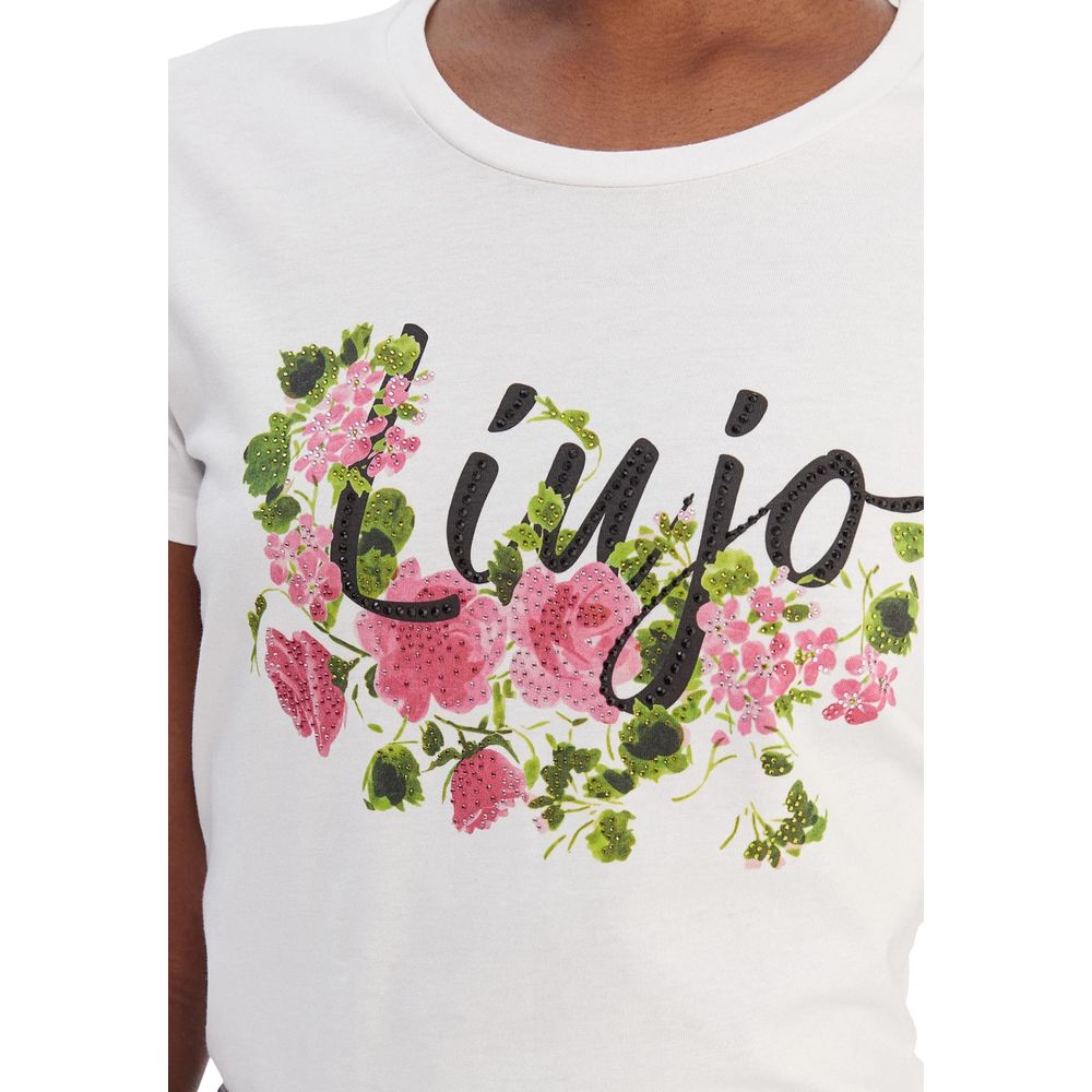 Liu Jo Cream Cotton T-Shirt